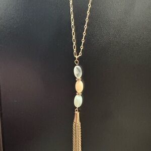Chic Gold and Silver Tassel Necklace
